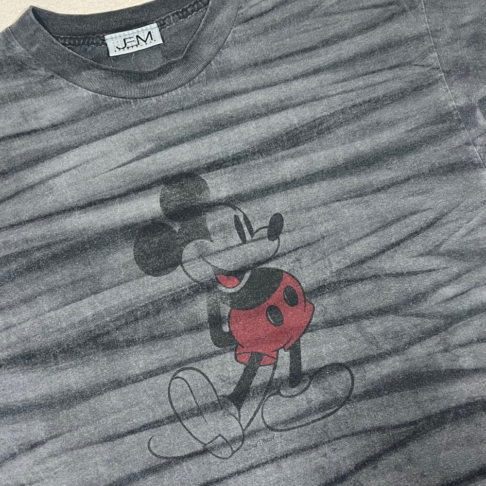 Vintage JEM Sportswear Mickey Mouse‎ Tie Dye Graphic T Shirt Disney Gray *